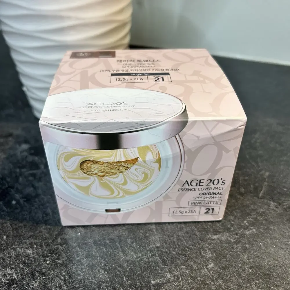 AGE20'S The Original Essence Cover Pact‎ 2 Refills SET #21 PINK LATTE EXP